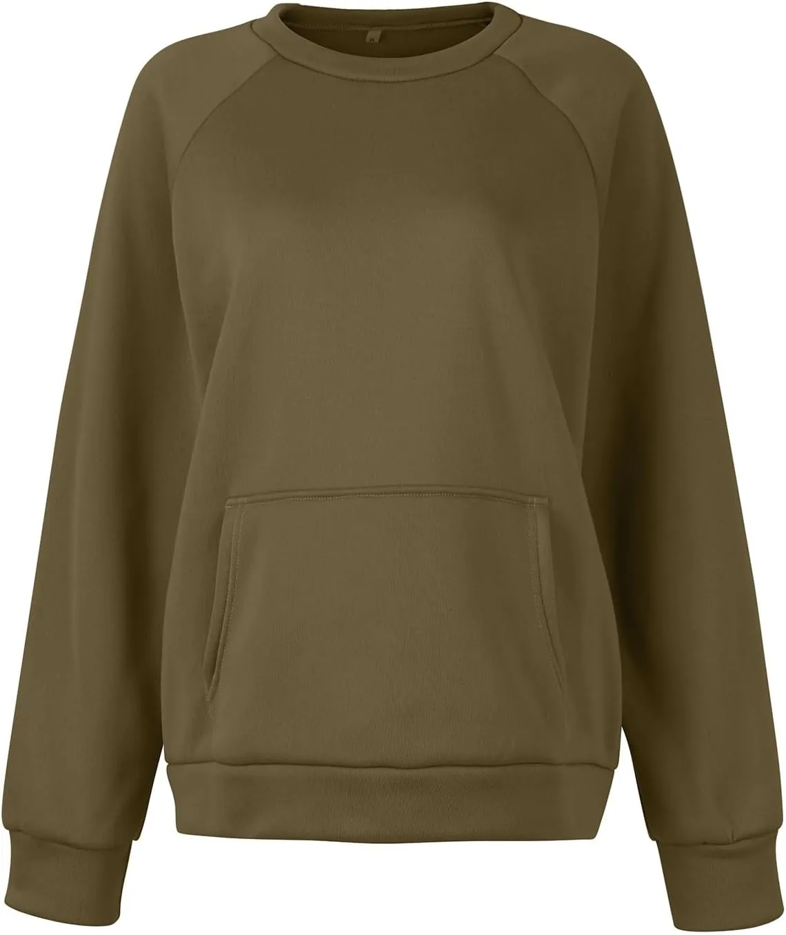 Women Crew Neck Sweatshirts Drop Shoulder Fleece Oversized Sweatshirt Long Sleeve Casual Loose Pullover Fall Sweater