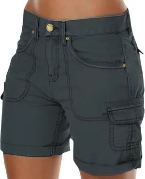 Women Running Shorts Summer Casual Loose Cargo Shorts Multiple Pockets Beach Short Trousers Outdoor Hiking Tactical Shorts
