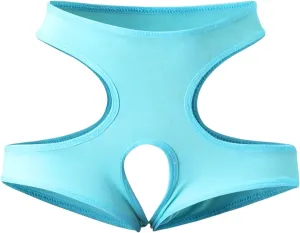 Women Sexy Cut Out Underwear Boy Shorts Panties Solid Color Thongs T-Back Boxer Briefs For Sex See Through Funny Boyshorts
