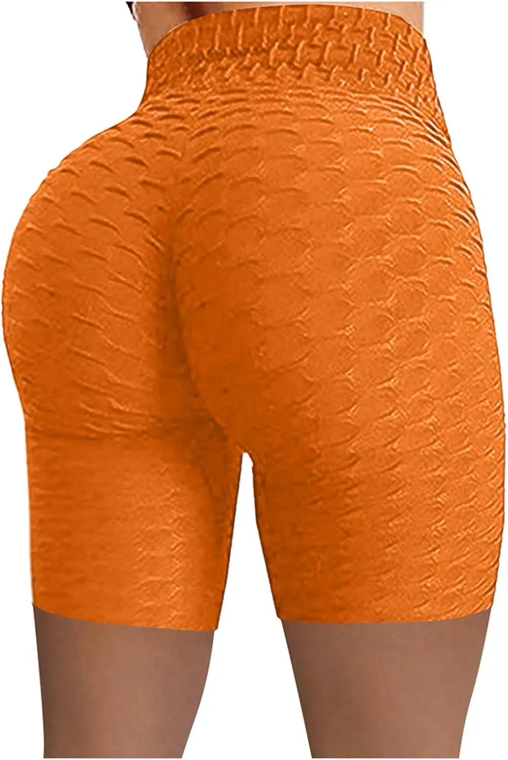 Women Workout Shorts Brazilian Textured Booty Leggings Shorts High Waisted Workout Scrunch Bottom Shorts