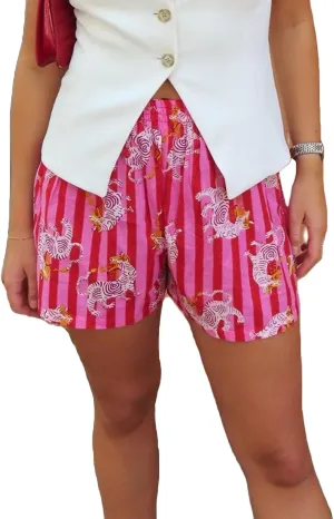 Women Y2k Stripe Boxer Shorts Elastic Waist Lounge Shorts Aesthetics Printed Summer Going Out Shorts