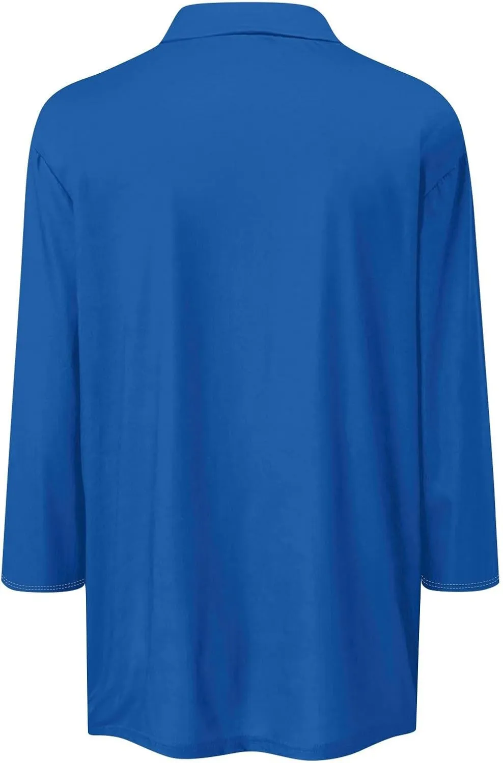 Women's 3/4 Sleeves V Neck Polo Shirts Dressy Casual Summer Work Tops Basic Collar Cute Tees