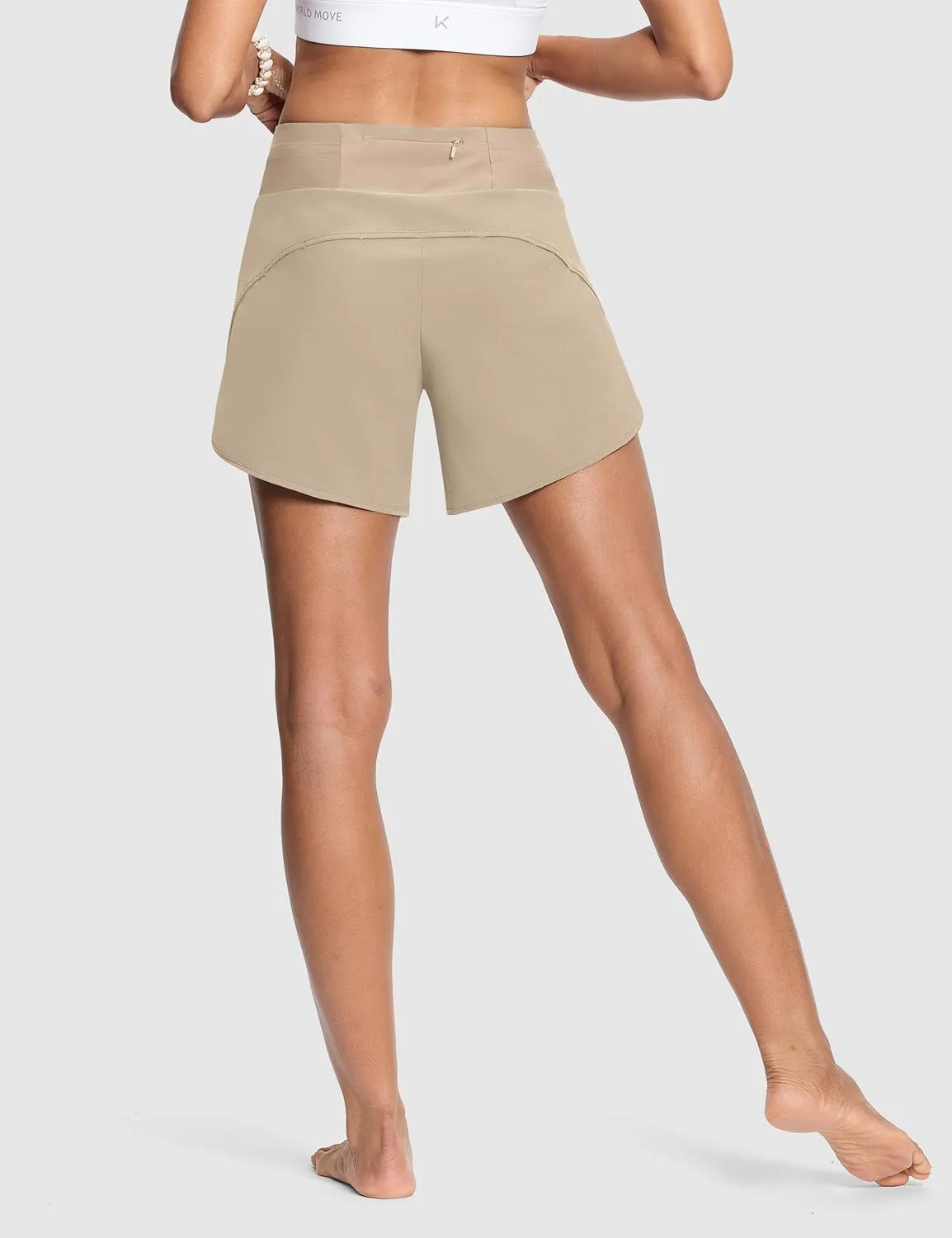 Womens 5.5" Swim Shorts High Waisted Board Shorts with Pockets Quick Dry UPF 50  Beach Shorts with Liner