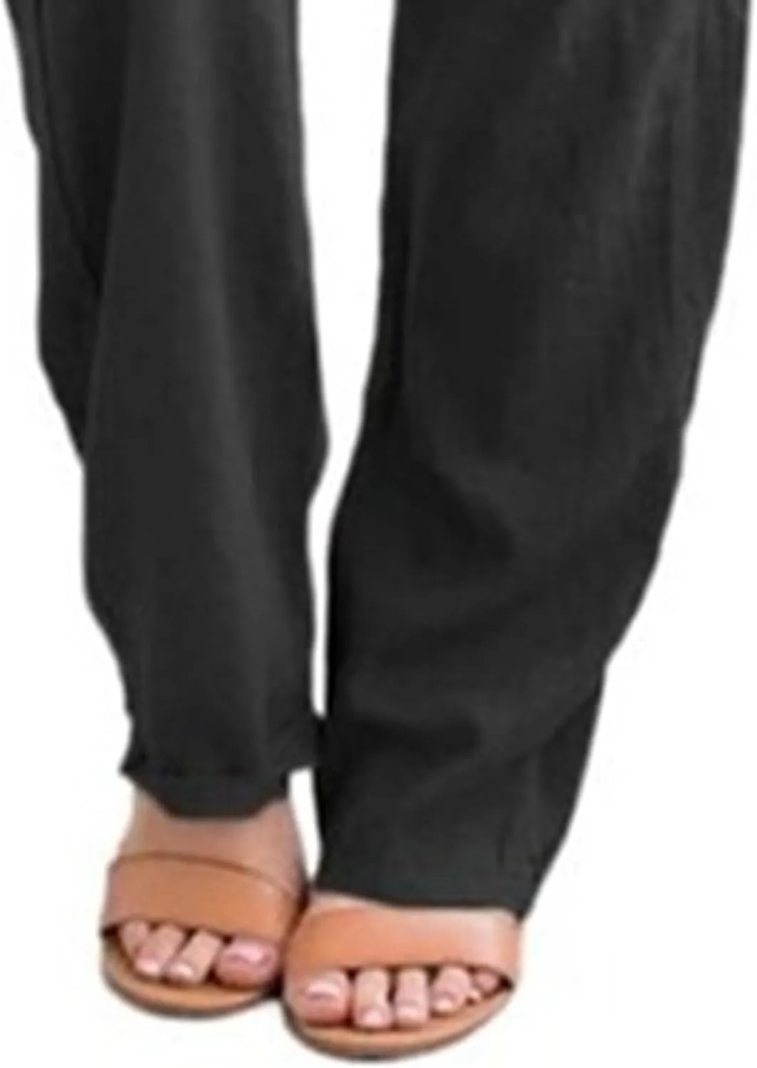 Womens Casual Linen High Waist Pants Drawstring Loose Fit Summer Pants Trousers with Side Pockets 2025 Trendy