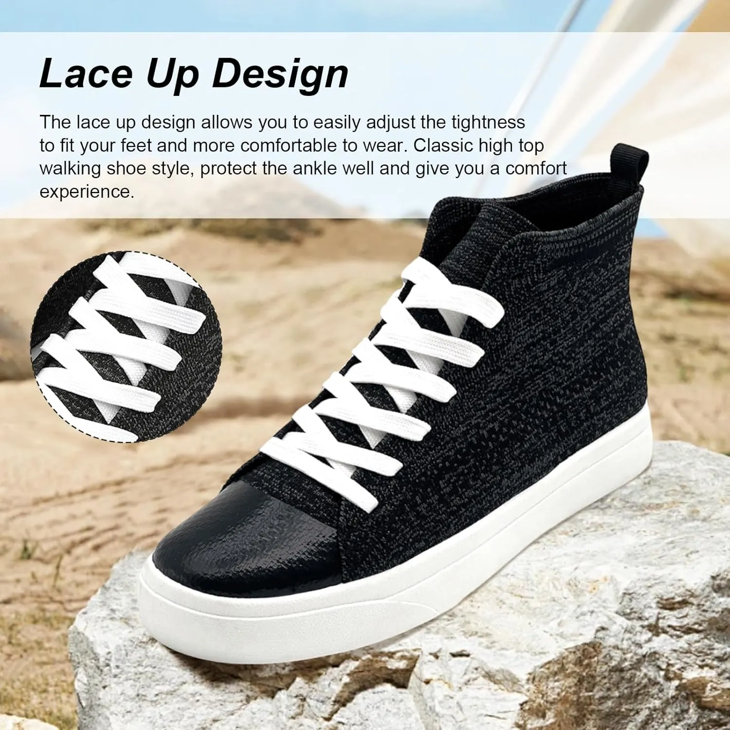 Women's Mens Fashion Sneakers High Top Lace Up Shoes for Women Men BreathableFlying Woven Mesh Sneakers Casual Outdoor Sport Running Walking Shoes