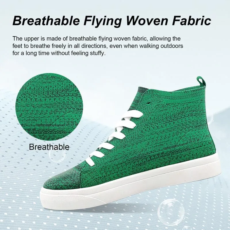 Women's Mens Fashion Sneakers High Top Lace Up Shoes for Women Men BreathableFlying Woven Mesh Sneakers Casual Outdoor Sport Running Walking Shoes