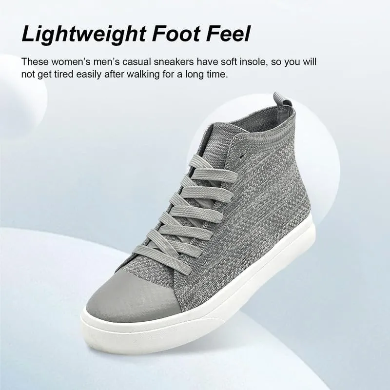 Women's Mens Fashion Sneakers High Top Lace Up Shoes for Women Men BreathableFlying Woven Mesh Sneakers Casual Outdoor Sport Running Walking Shoes