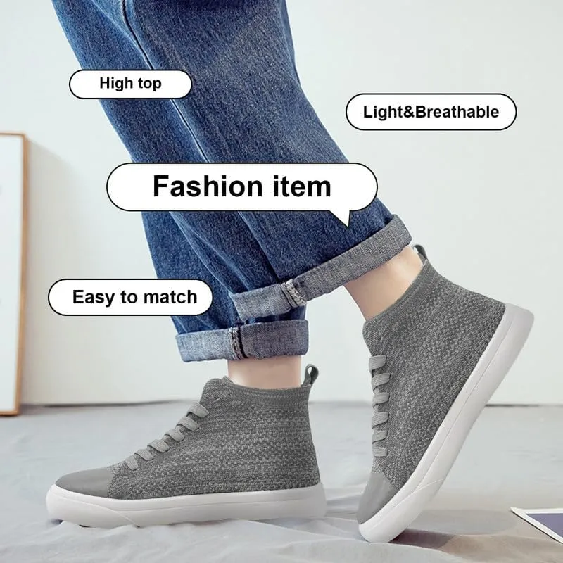 Women's Mens Fashion Sneakers High Top Lace Up Shoes for Women Men BreathableFlying Woven Mesh Sneakers Casual Outdoor Sport Running Walking Shoes