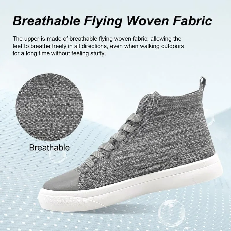 Women's Mens Fashion Sneakers High Top Lace Up Shoes for Women Men BreathableFlying Woven Mesh Sneakers Casual Outdoor Sport Running Walking Shoes