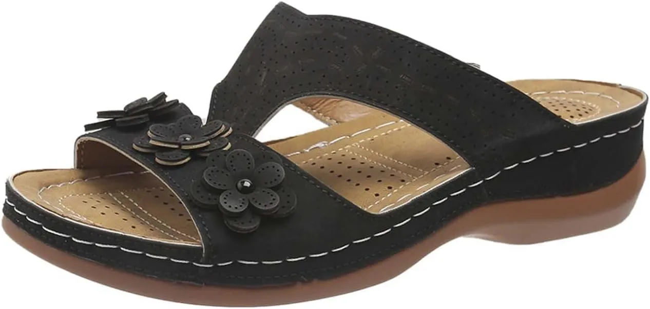Womens Orthopedic Sandals Comfortable Dressy Arch Support Open Toe Slippers Flat Thong Sandals