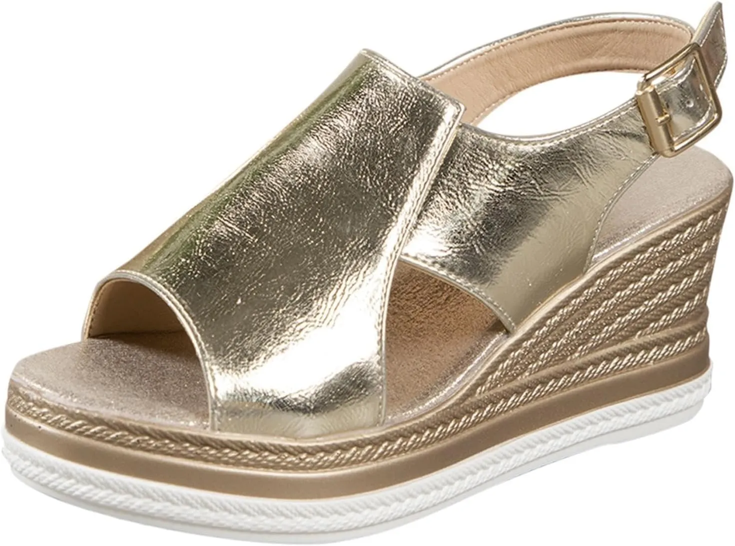 Womens Orthopedic Sandals Wedge Sandals Summer Casual Open Toe Platform Ankle Strap Espadrille Shoes