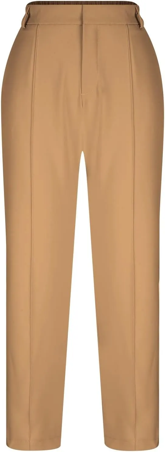 Women's Pants Casual High Waist Trousers Fashion Wide Leg Solid Long Pants Stretchy Work Pants Loose Fit Pants
