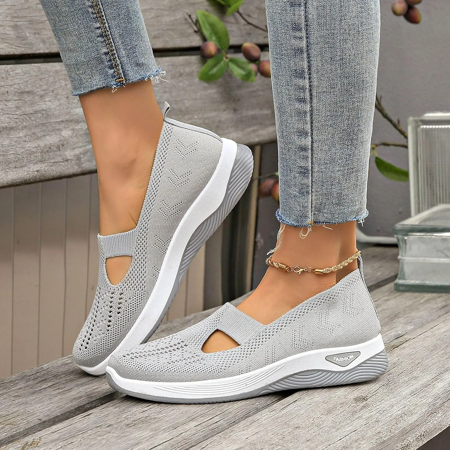 Women's Sandals Orthopedic Arch Support Sandals Memory Foam Sandals Mesh Breathable Soft Sneakers Slip on Walking Shoes