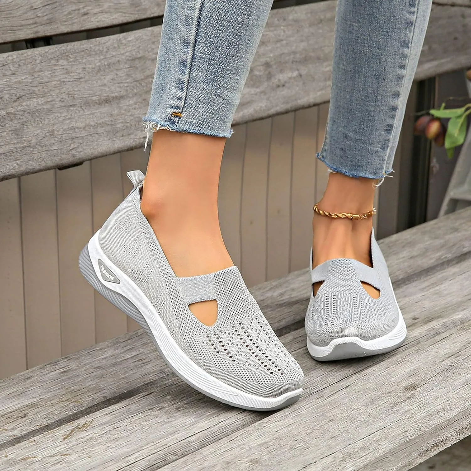 Women's Sandals Orthopedic Arch Support Sandals Memory Foam Sandals Mesh Breathable Soft Sneakers Slip on Walking Shoes