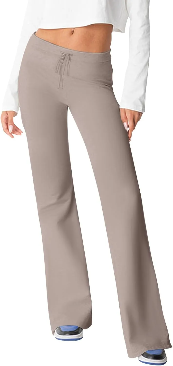 Women's Slim Bootcut Stretch Pants Gym Workout Leggings Yoga Pants for Women Ladies Comfy Straight Leg Sweatpants