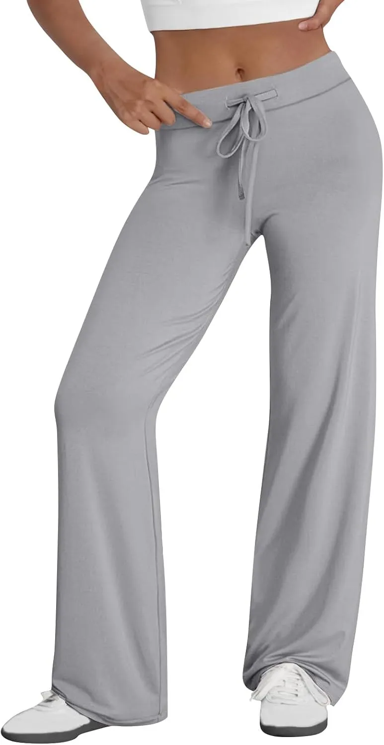 Women's Slim Bootcut Stretch Pants Gym Workout Leggings Yoga Pants for Women Ladies Comfy Straight Leg Sweatpants