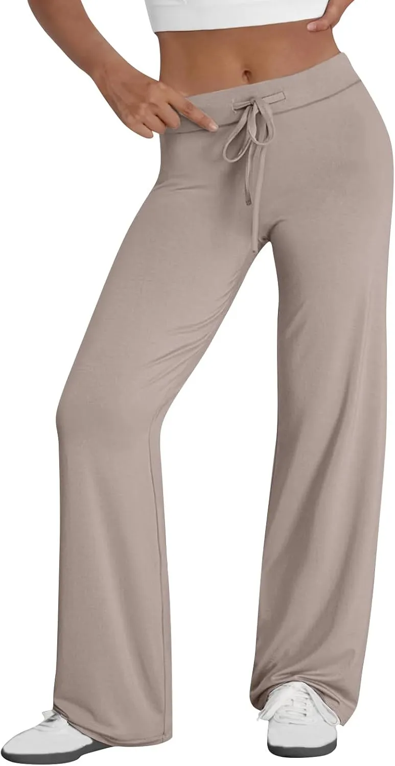 Women's Slim Bootcut Stretch Pants Gym Workout Leggings Yoga Pants for Women Ladies Comfy Straight Leg Sweatpants
