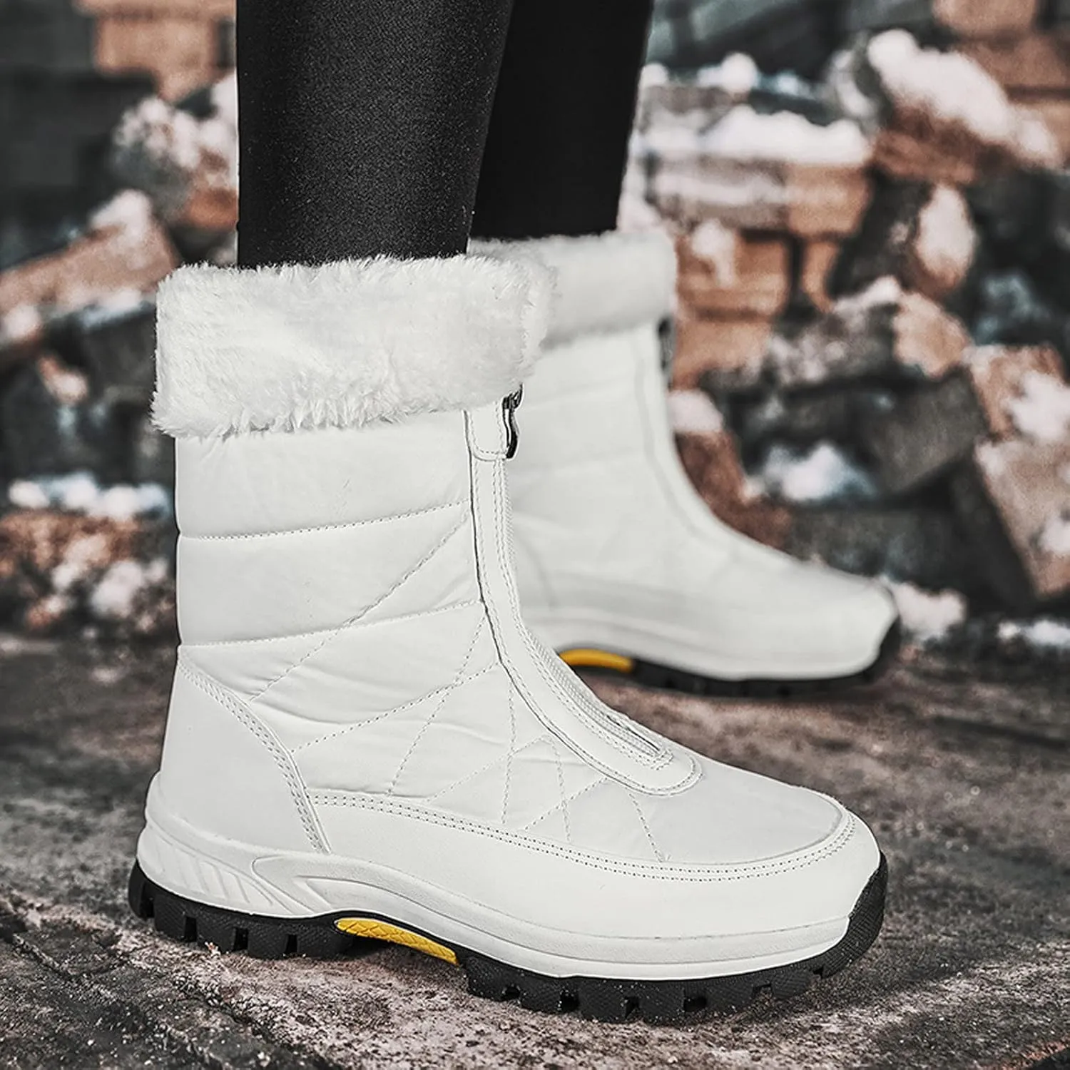 Women's Snow Boots Slip on Womens Insulated Waterproof Winter Snow Boots Cute Winter Boots for Women 2023 Wide Snow Boots for Women Wide Width Botas De Trabajo Para Mujeres Contra El Agua