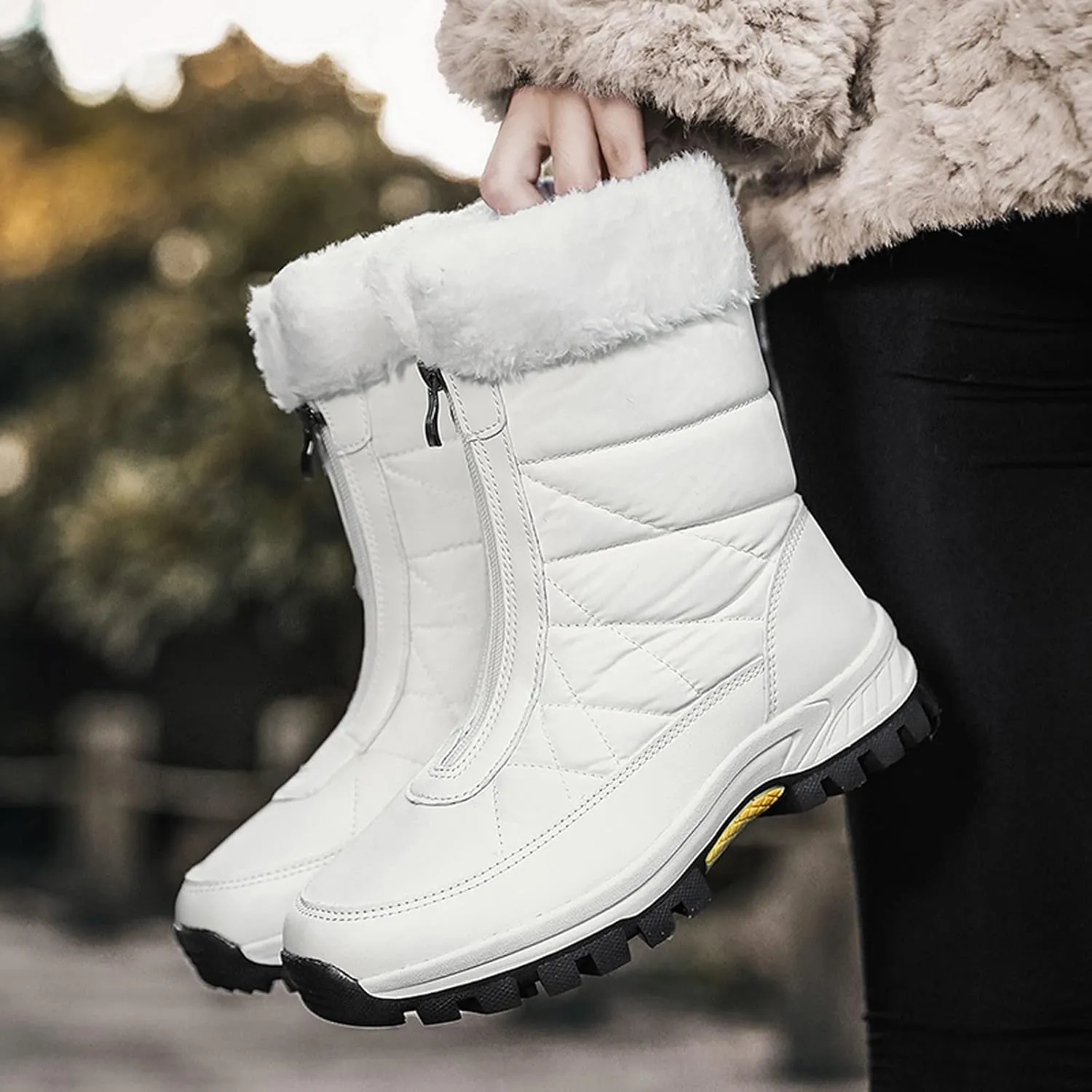 Women's Snow Boots Slip on Womens Insulated Waterproof Winter Snow Boots Cute Winter Boots for Women 2023 Wide Snow Boots for Women Wide Width Botas De Trabajo Para Mujeres Contra El Agua