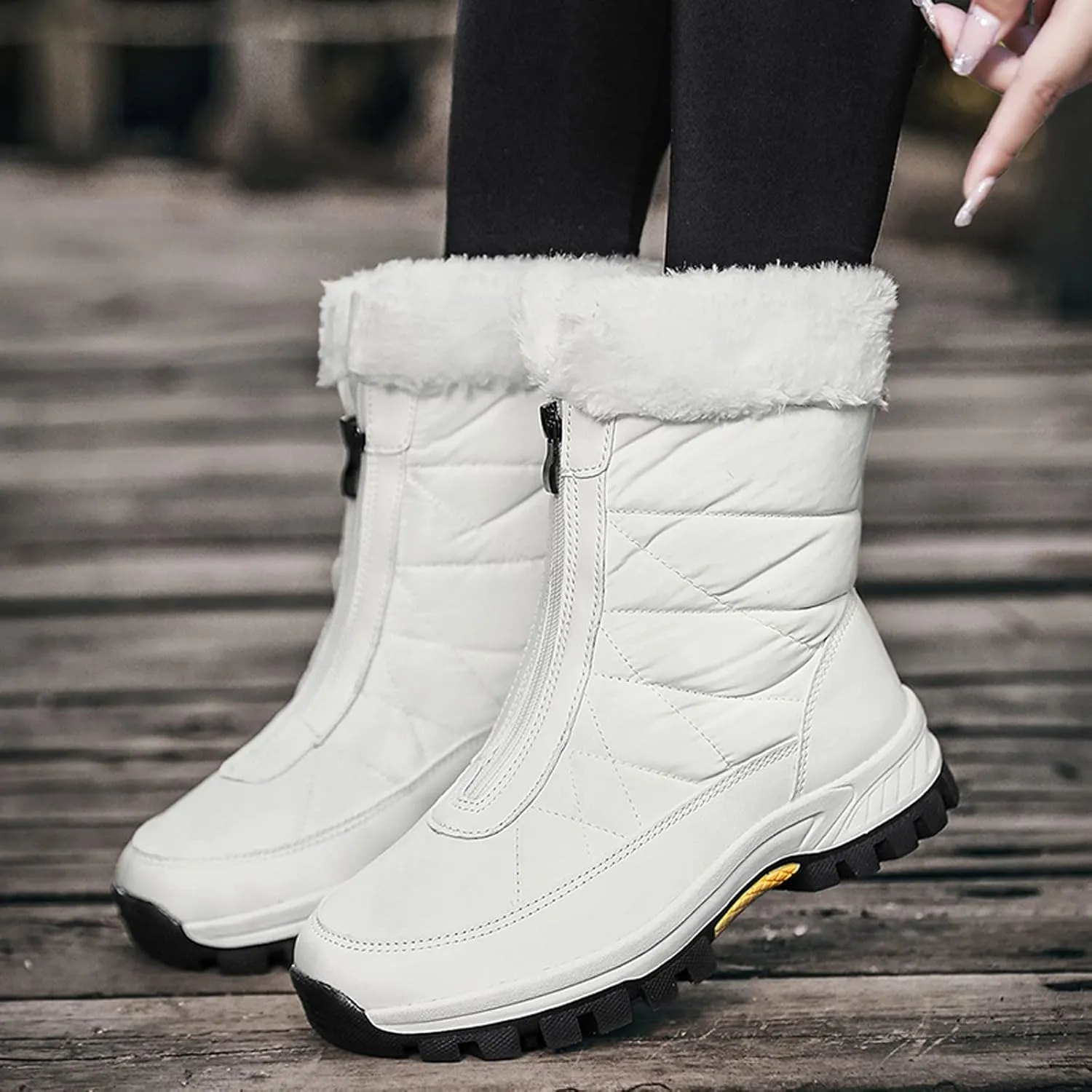 Women's Snow Boots Slip on Womens Insulated Waterproof Winter Snow Boots Cute Winter Boots for Women 2023 Wide Snow Boots for Women Wide Width Botas De Trabajo Para Mujeres Contra El Agua