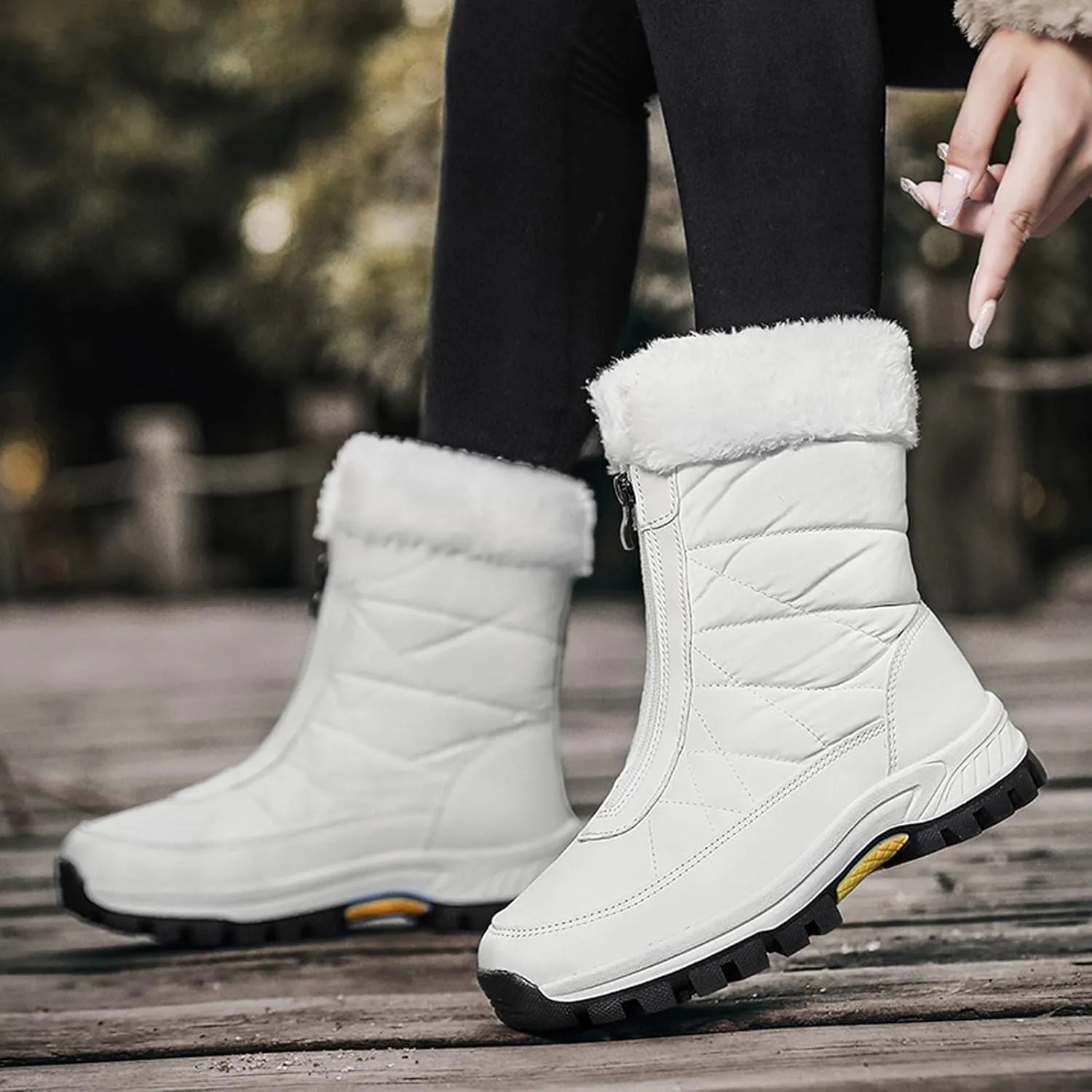 Women's Snow Boots Slip on Womens Insulated Waterproof Winter Snow Boots Cute Winter Boots for Women 2023 Wide Snow Boots for Women Wide Width Botas De Trabajo Para Mujeres Contra El Agua