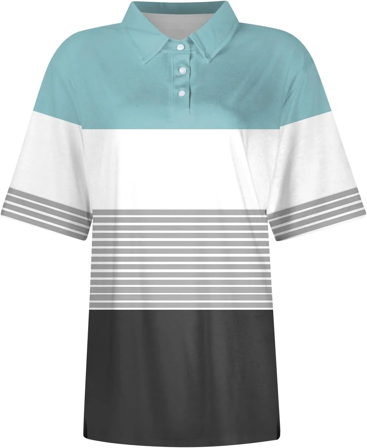 Womens Summer Tops Fashion Dressy Casual Short Sleeve Button Down Collared Polo T-Shirts Loose Fit Blouses