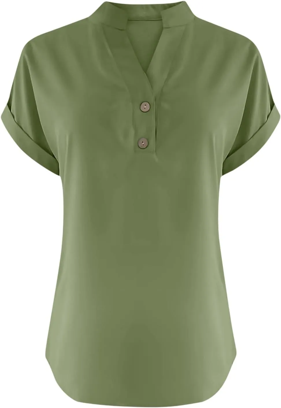 Womens Summer Tops V Neck Button Down Short Sleeve Top T Shirt Short Sleeve Casual Blouse Tops People Inspired