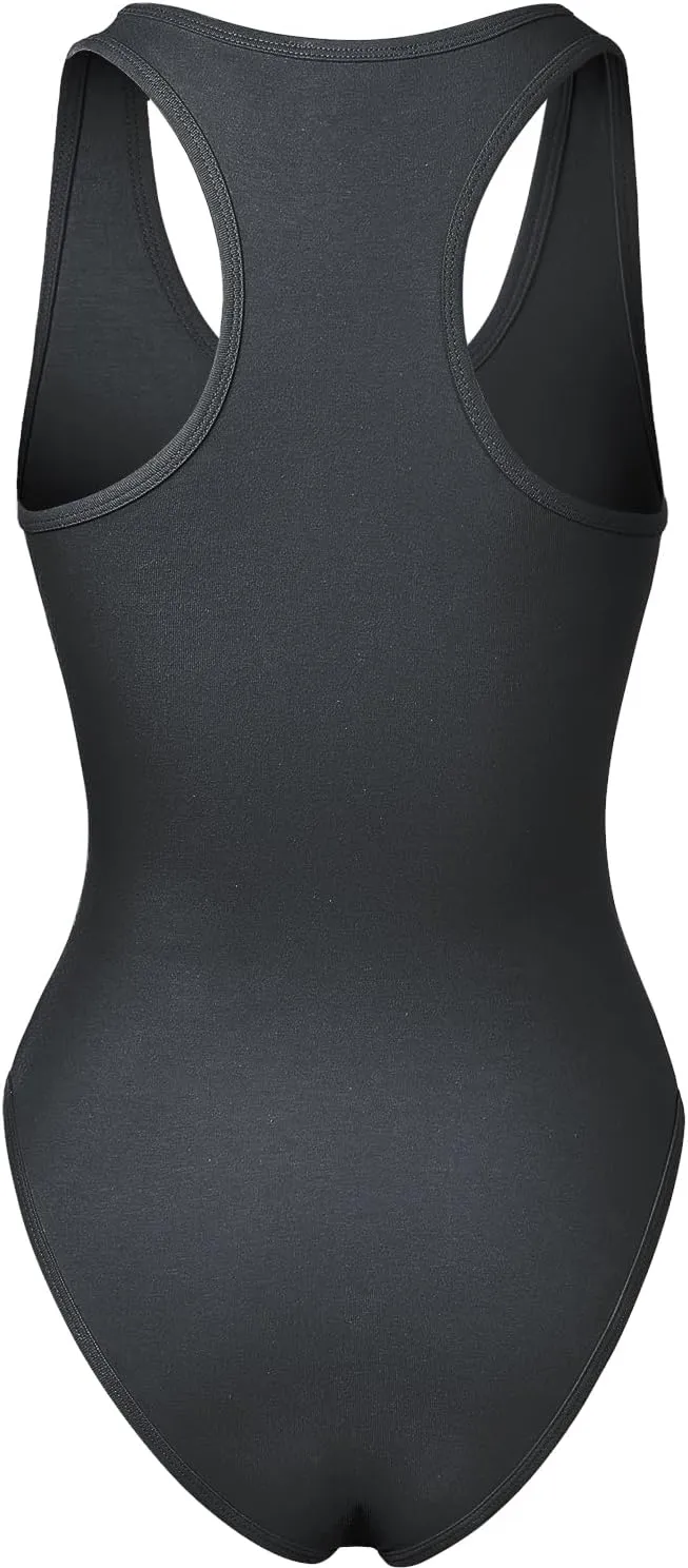 Women's Tank Top Bodysuits Sleeveless Scoopneck Racerback Cotton Jumpsuits