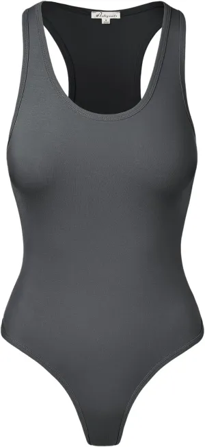Women's Tank Top Bodysuits Sleeveless Scoopneck Racerback Cotton Jumpsuits