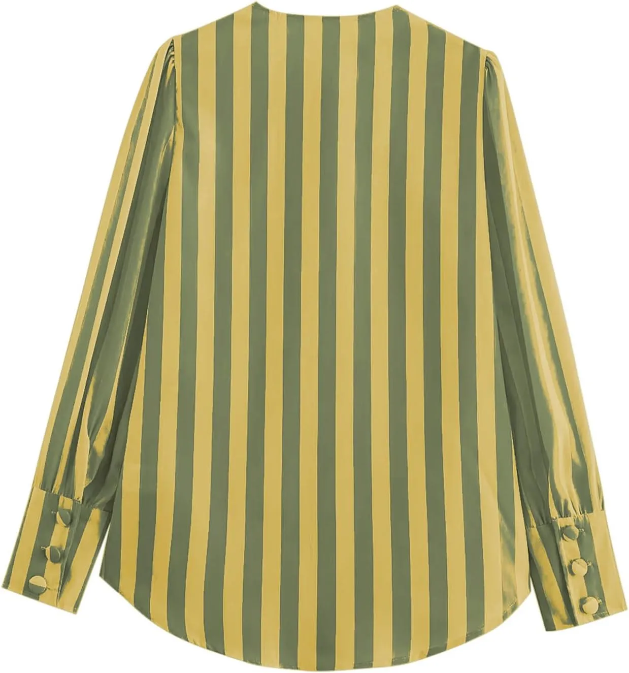 Womens Vertical Striped Button Shirt Fall Long Sleeve Work Shirts Blouse Tops Loose Trendy Crewneck Business Shirts