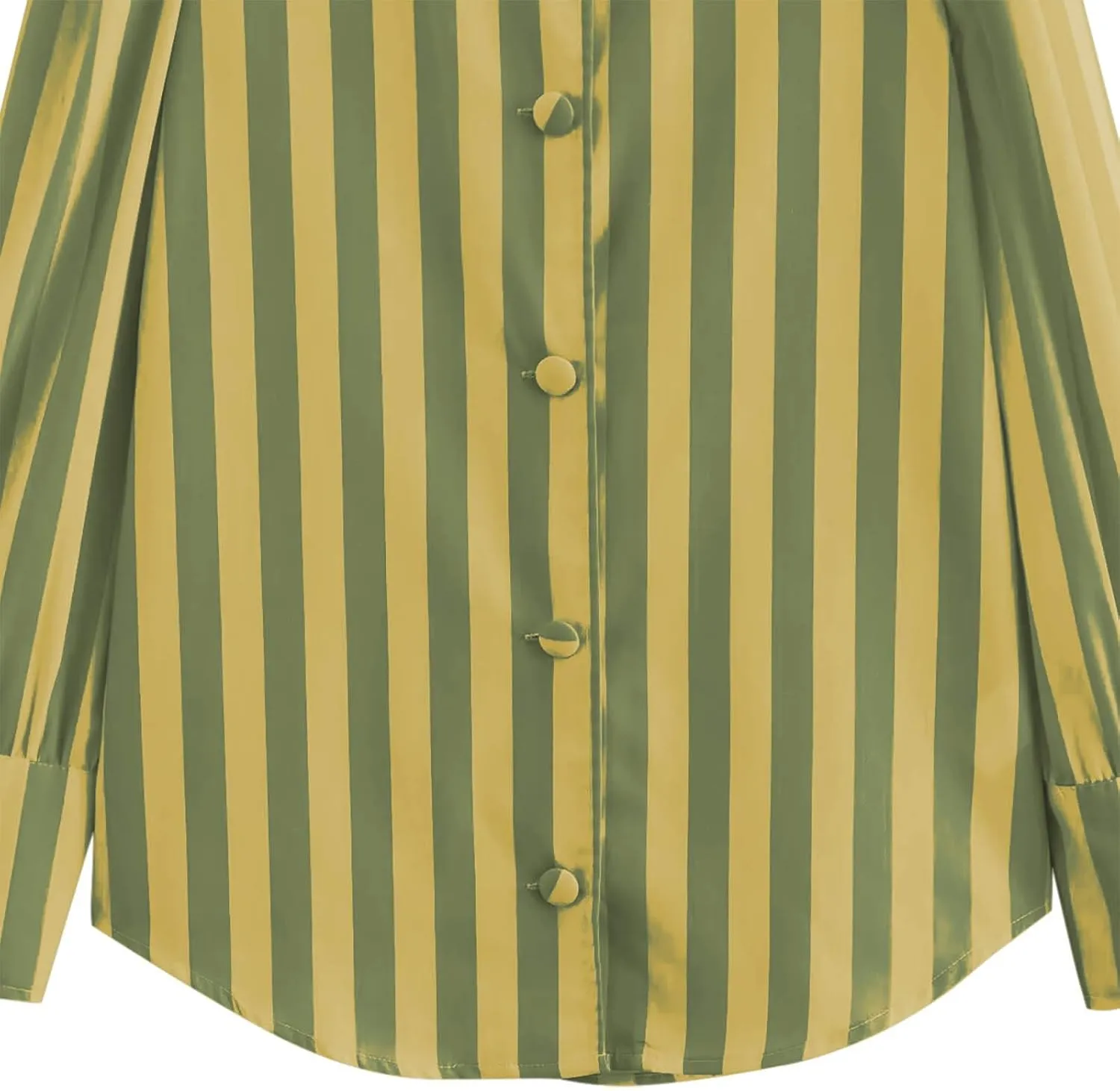 Womens Vertical Striped Button Shirt Fall Long Sleeve Work Shirts Blouse Tops Loose Trendy Crewneck Business Shirts