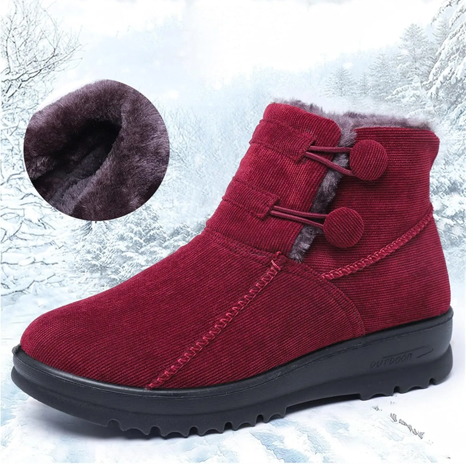 Womens Winter Snow Boots Size 11 Winter Boots Waterproof Women Wide Womens Winter Boots with Fur Trim Women's Snow Boots Anti-Slip Waterproof Botas Para La Nieve De Mujer Waterproof
