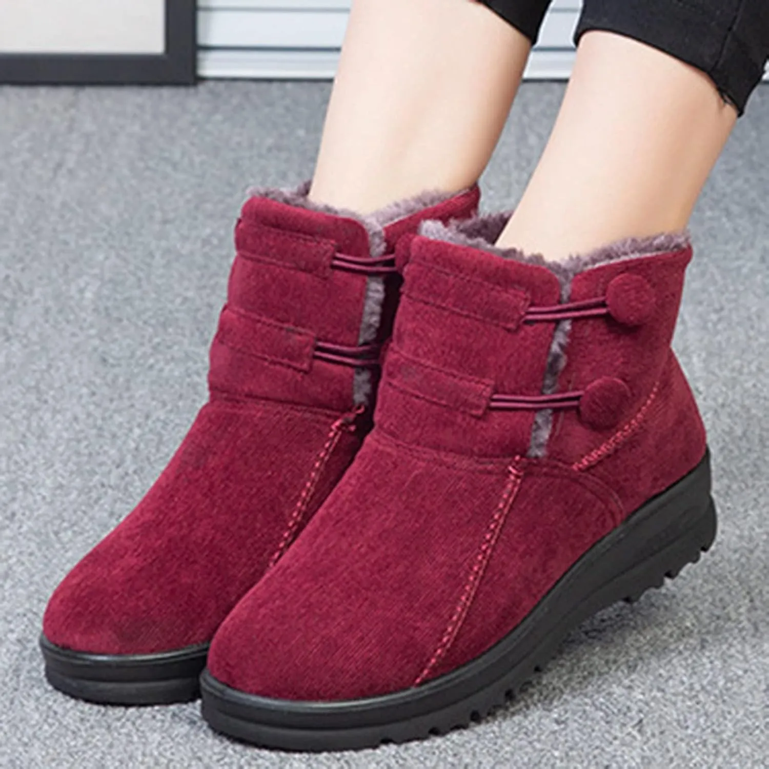 Womens Winter Snow Boots Size 11 Winter Boots Waterproof Women Wide Womens Winter Boots with Fur Trim Women's Snow Boots Anti-Slip Waterproof Botas Para La Nieve De Mujer Waterproof