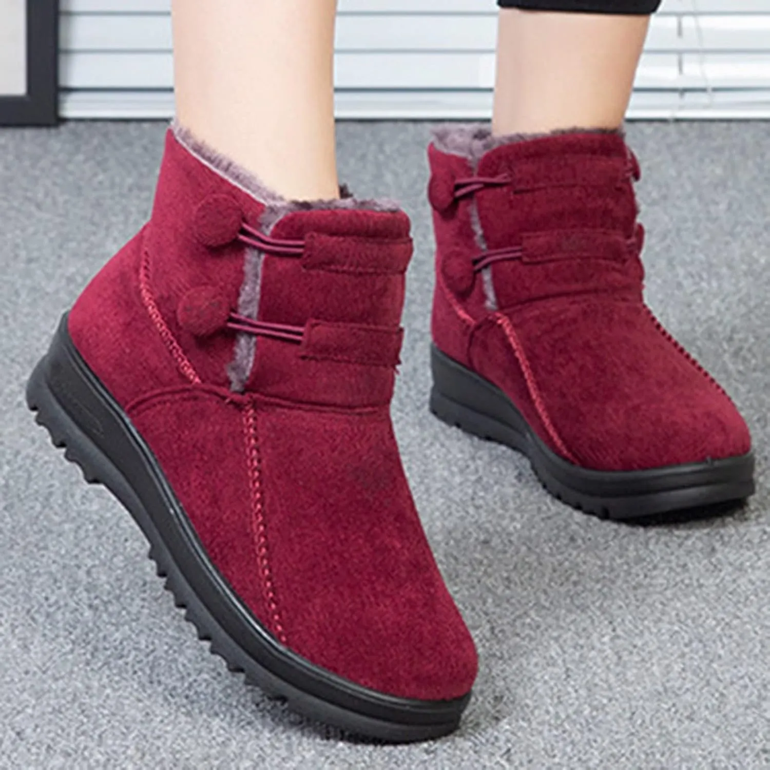 Womens Winter Snow Boots Size 11 Winter Boots Waterproof Women Wide Womens Winter Boots with Fur Trim Women's Snow Boots Anti-Slip Waterproof Botas Para La Nieve De Mujer Waterproof