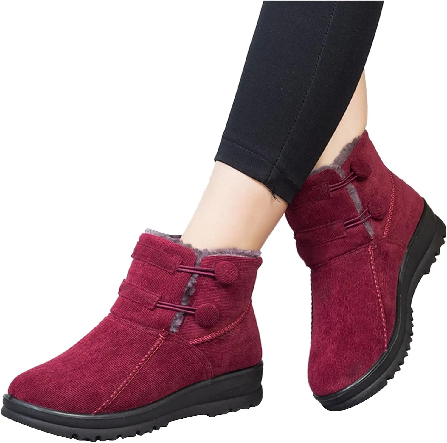 Womens Winter Snow Boots Size 11 Winter Boots Waterproof Women Wide Womens Winter Boots with Fur Trim Women's Snow Boots Anti-Slip Waterproof Botas Para La Nieve De Mujer Waterproof