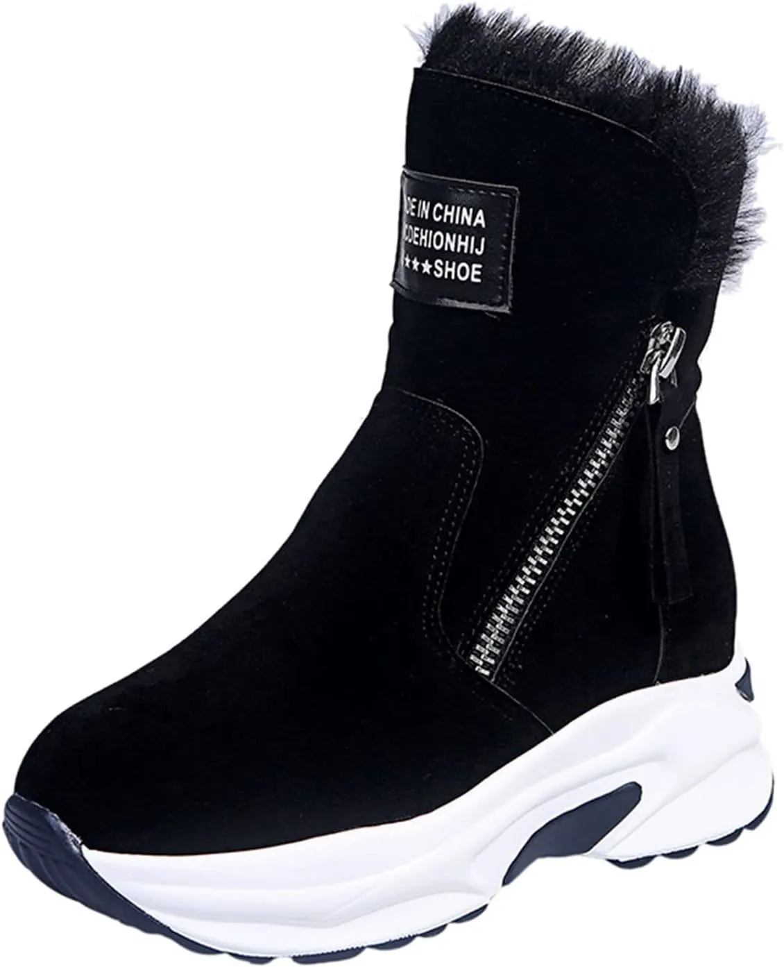 Women's Winter Snow Boots,Warm Faux Fur Lined Waterproof Ankle Booties, Ladies Comfortable Short Boots,Women's Hiking Climbing Shoes Side Zipper Anti-Slip Working Outdoor Boots