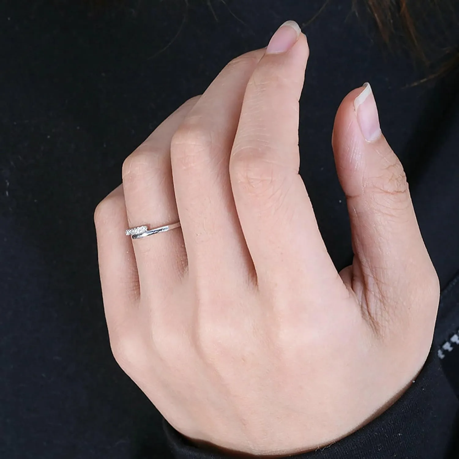 Wycian Ring Jewelry, 18K Ring Gold Diamond Stackable Knuckle for Women bff Auntie Graduation Jewelry