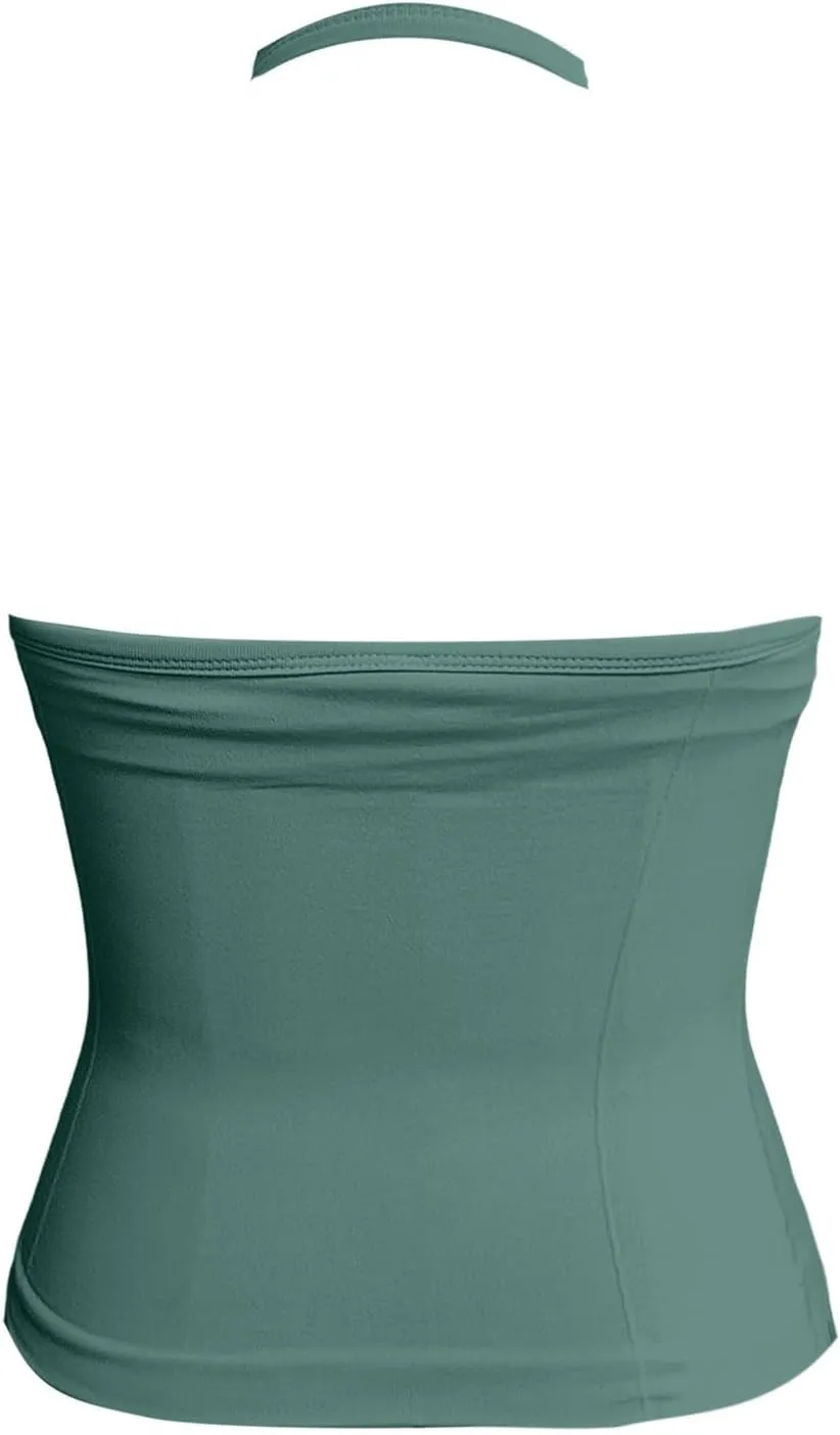 Yoga Tops for Women Built in Bra Summer Halter Backless V Neck Shelf Bra Camis Yoga Shirts Gym Workout Tops Undershirt