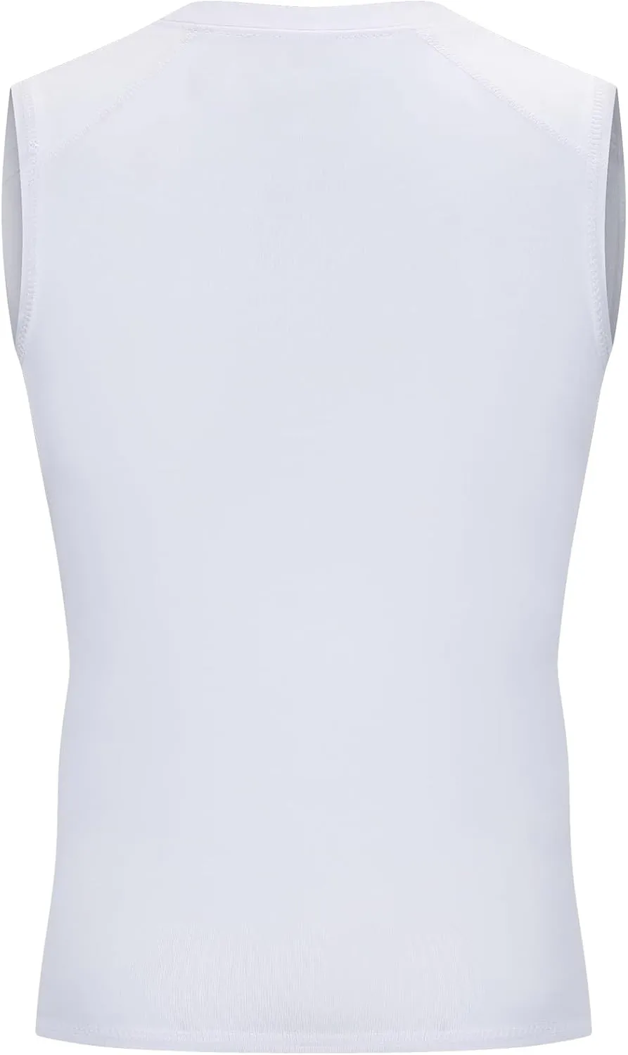 Youth Boys Sleeveless Compression Shirt Basketball Football Undershirt Quick Dry Kids Athletic Tank Tops for Workout