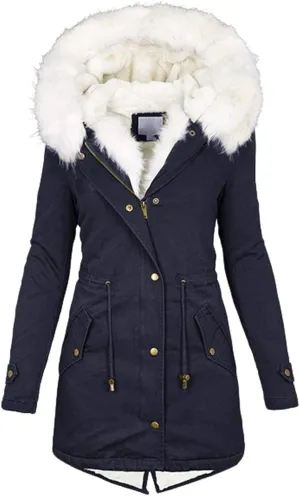 ZBYY Women's Faux Fur Lined Hooded Parka Jacket Windproof Winter Coat Warm Puffer Thicken Fleece Line Down Outerwear