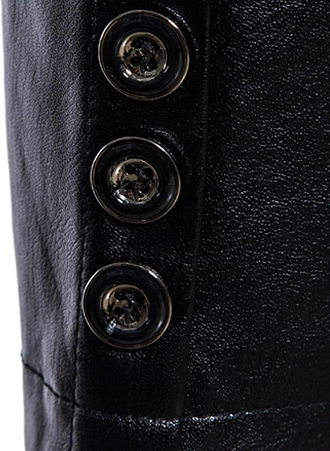 Zeiyignr Men's Faux Leather Blazer Jacket Slim Fit Notched Lapel Formal Sports Coat 2 Button Moto Pu Leather Suit Jackets